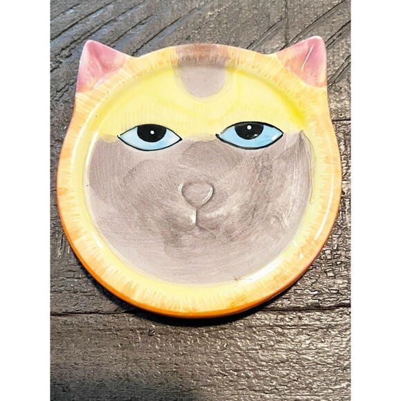 Kitty Cat Coasters Trinket Plate 2001 Bandwagon Ceramic Set of 5 - Picture 7 of 8